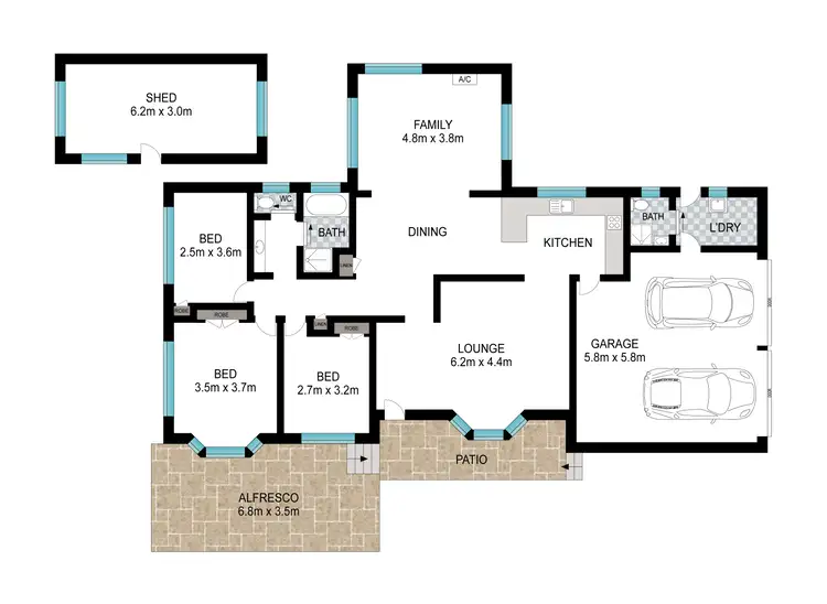 Floorplan of Homely house listing, 34 Sirius Drive, Lakewood NSW 2443