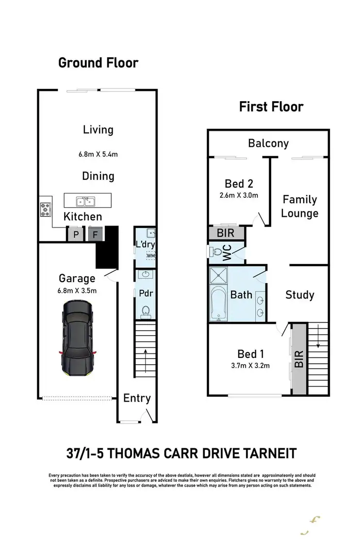 Floorplan of Homely townhouse listing, 37/1-5 Thomas Carr Drive, Tarneit VIC 3029
