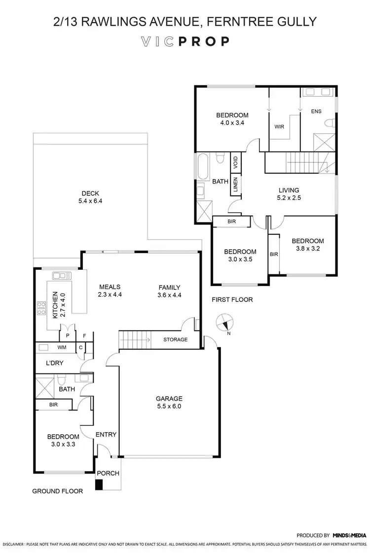 Floorplan of Homely townhouse listing, 2/13 Rawlings Avenue, Ferntree Gully VIC 3156