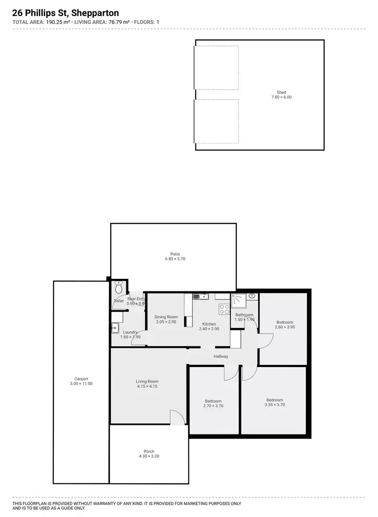 Floorplan of Homely house listing, 26 Phillips Street, Shepparton VIC 3630