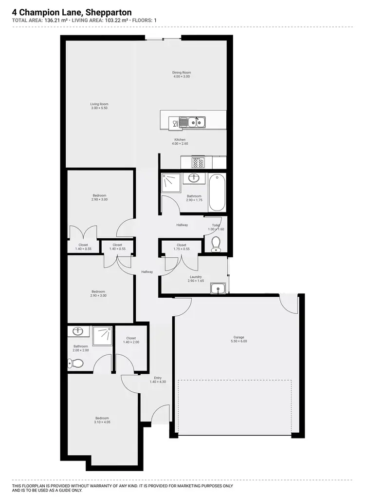 Floorplan of Homely house listing, 4 Champion Lane, Shepparton VIC 3630