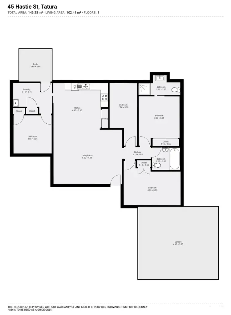 Floorplan of Homely house listing, 45 Hastie Street, Tatura VIC 3616