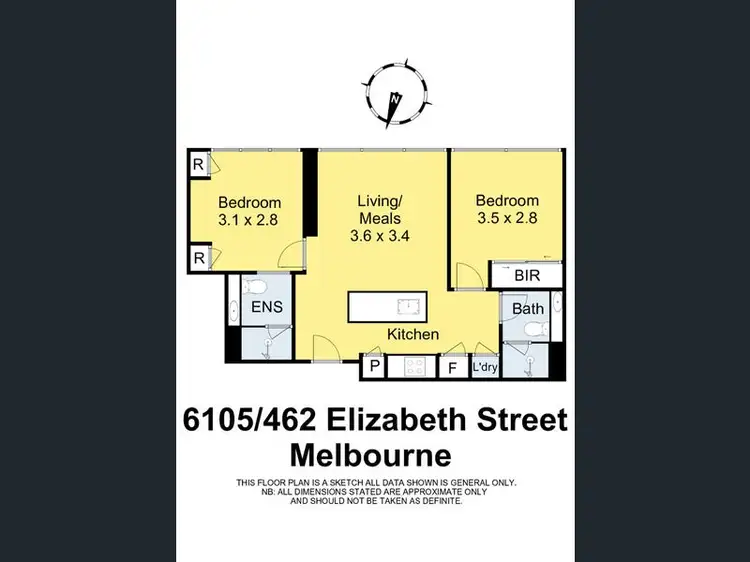 Floorplan of Homely apartment listing, 6105/462 Elizabeth Street, Melbourne VIC 3000