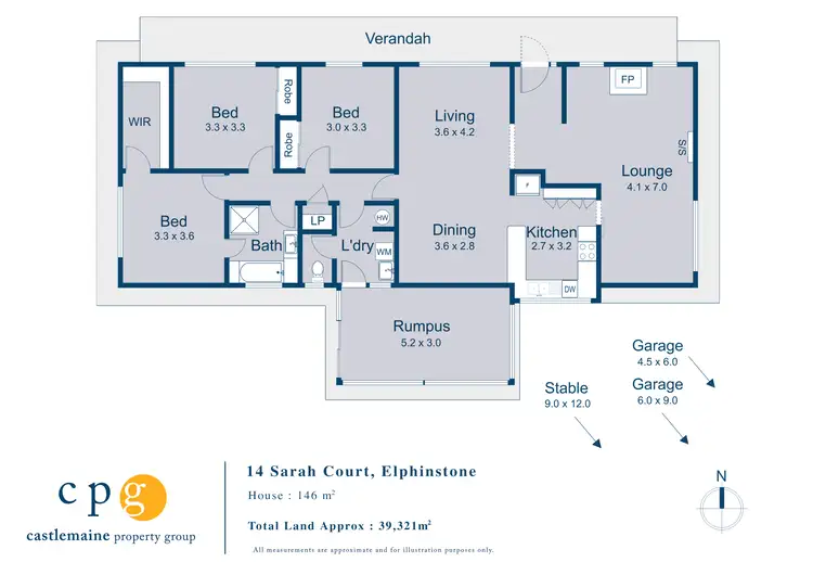 Floorplan of Homely house listing, 14 Sarah Court, Elphinstone VIC 3448