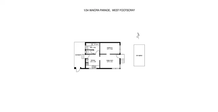 Floorplan of Homely unit listing, 1/34 Waiora Parade, West Footscray VIC 3012