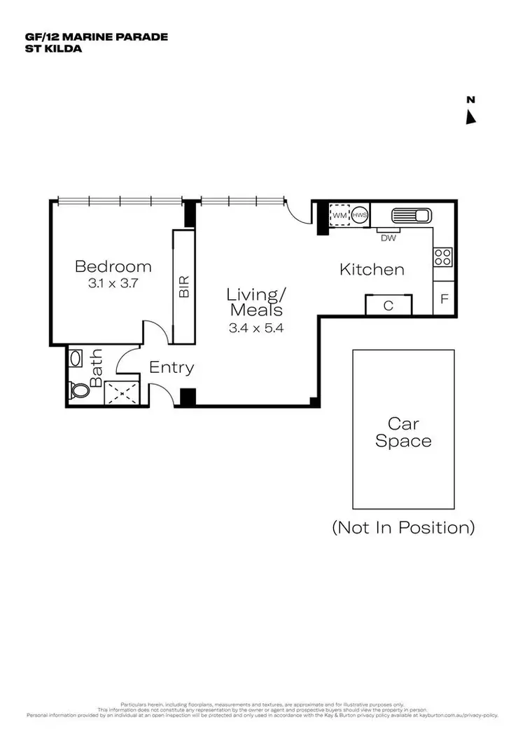 Floorplan of Homely apartment listing, GF/12 Marine Parade, St Kilda VIC 3182