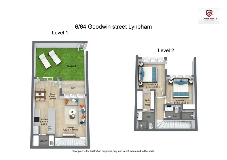 Floorplan of Homely townhouse listing, 6/64 Goodwin Street, Lyneham ACT 2602