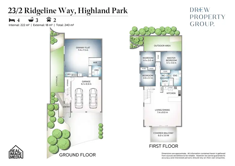 Floorplan of Homely townhouse listing, 23/2 Ridgeline Way, Highland Park QLD 4211