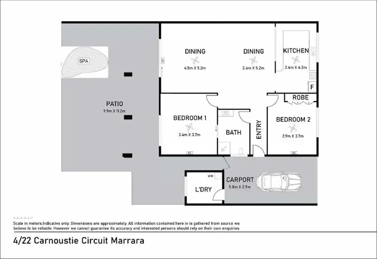 Floorplan of Homely unit listing, 4/22 Carnoustie Circuit, Marrara NT 812