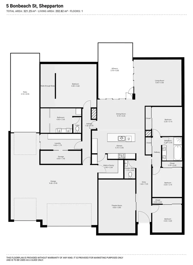 Floorplan of Homely house listing, 5 Bonbeach Street, Shepparton VIC 3630