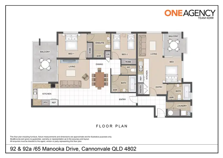 Floorplan of Homely unit listing, 92&92a/65 Manooka Drive, Cannonvale QLD 4802
