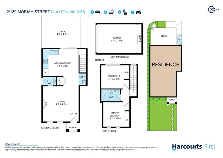 Floorplan of Homely townhouse listing, 2/139 Moriah Street, Clayton VIC 3168