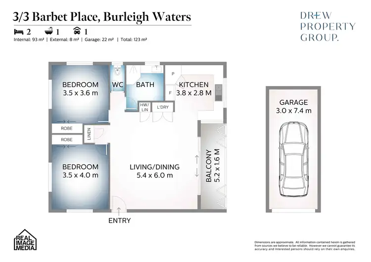Floorplan of Homely unit listing, 3/3 Barbet Place, Burleigh Waters QLD 4220