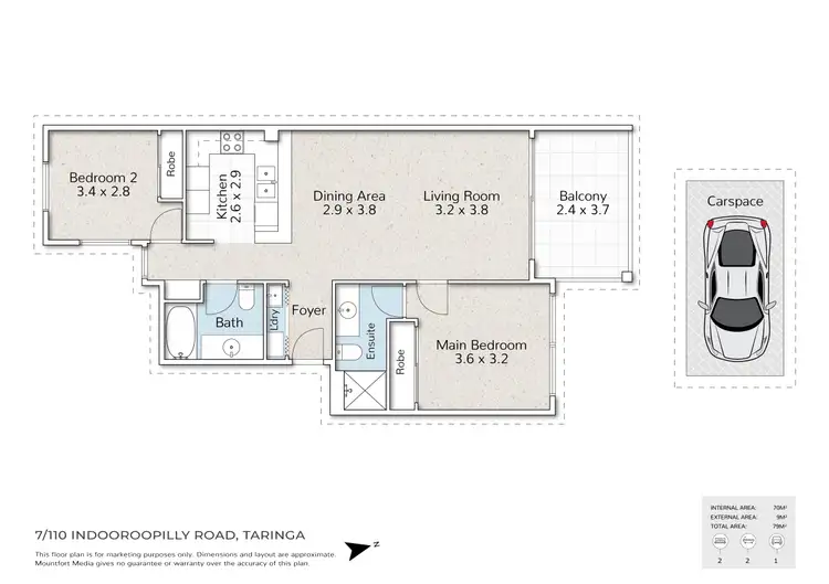 Floorplan of Homely unit listing, 7/110 Indooroopilly Road, Taringa QLD 4068