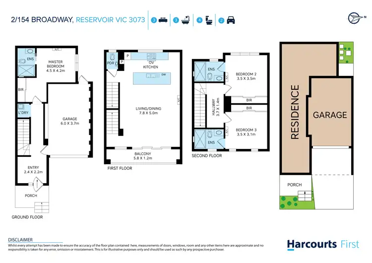 Floorplan of Homely townhouse listing, 2/154 Broadway, Reservoir VIC 3073