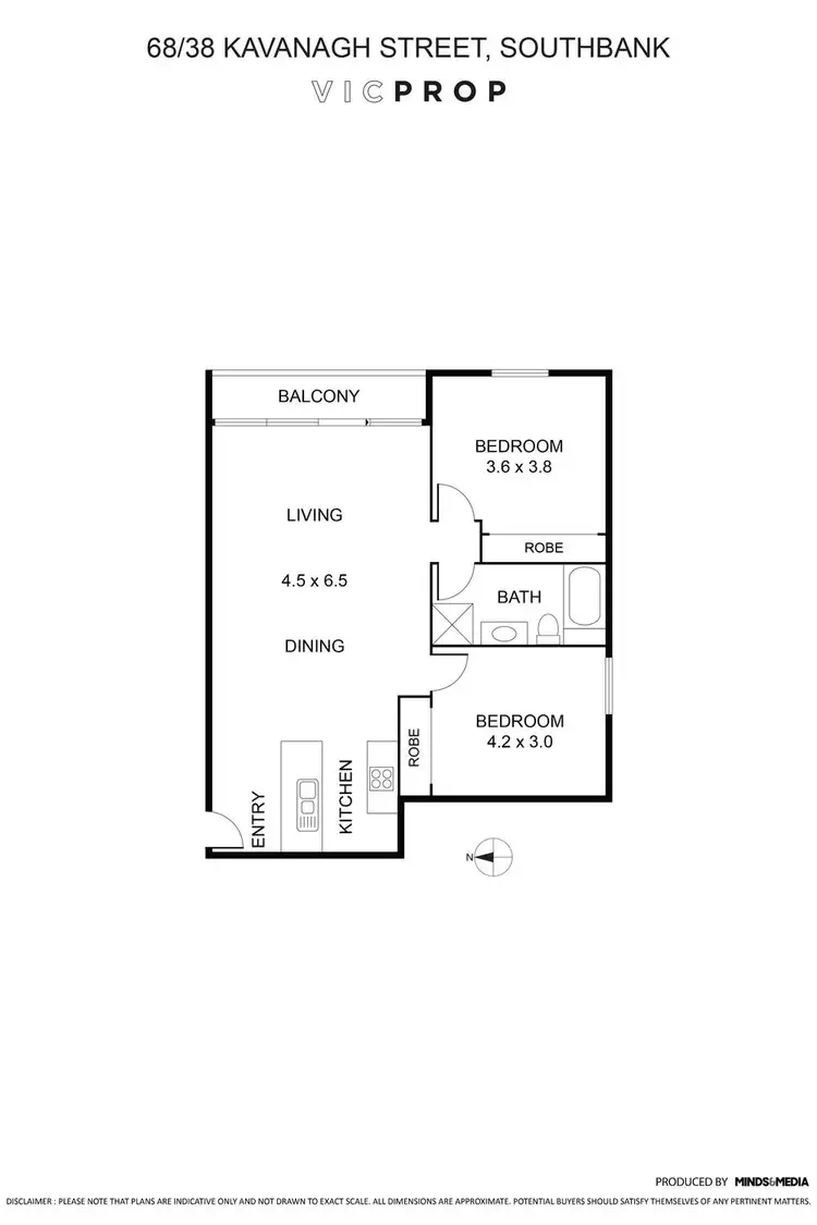 Floorplan of Homely apartment listing, 68/38 Kavanagh Street, Southbank VIC 3006