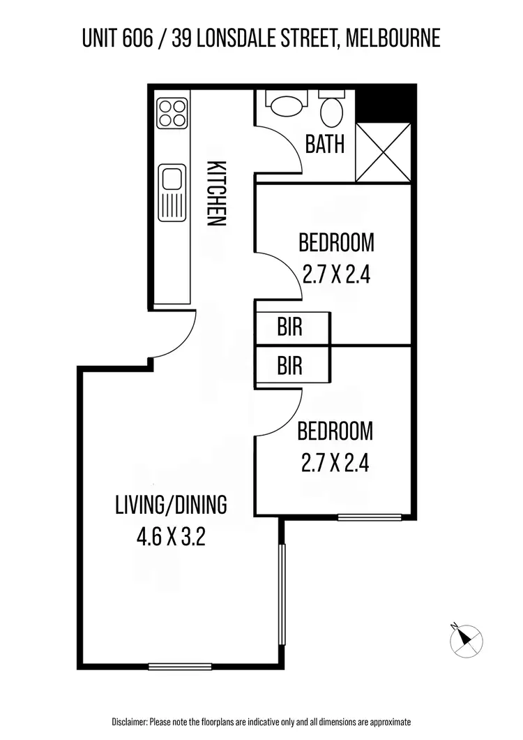 Floorplan of Homely apartment listing, 606/39 Lonsdale Street, Melbourne VIC 3000