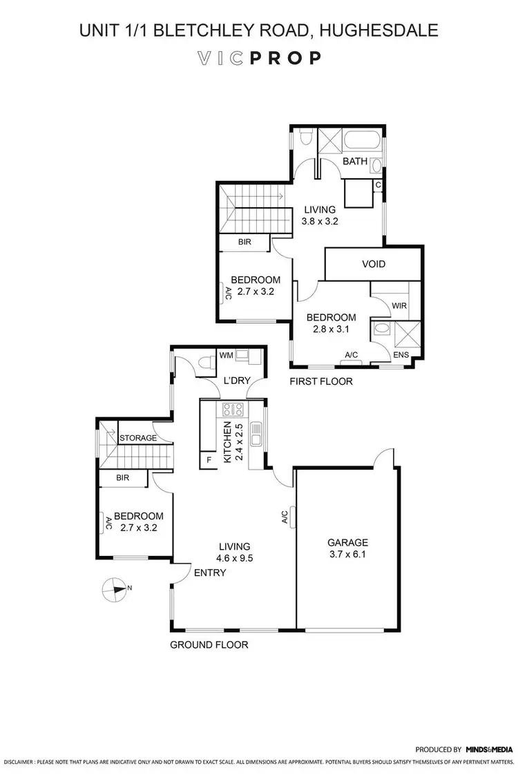 Floorplan of Homely townhouse listing, 1/1 Bletchley Road, Hughesdale VIC 3166
