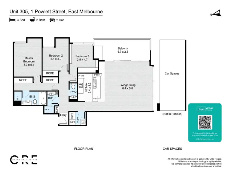 Floorplan of Homely apartment listing, 305/1 Powlett Street, East Melbourne VIC 3002