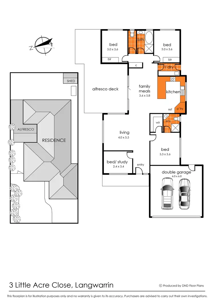 Floorplan of Homely house listing, 3 Little Acre Close, Langwarrin VIC 3910