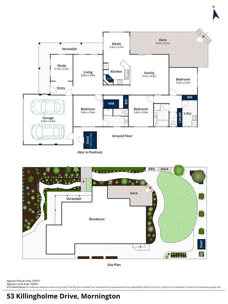 Floorplan of Homely house listing, 53 Killingholme Drive, Mornington VIC 3931