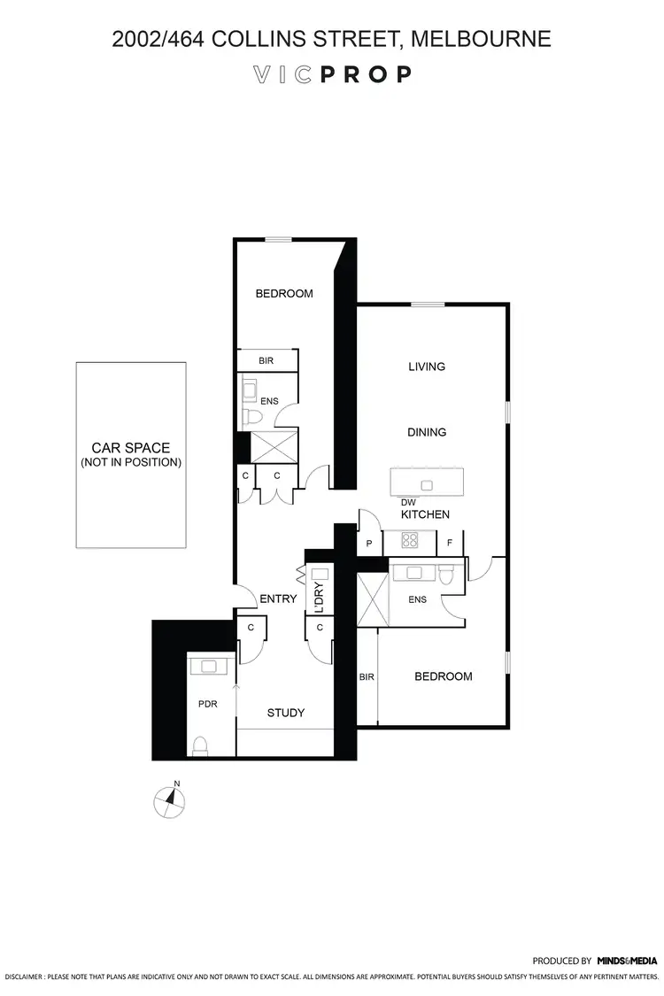 Floorplan of Homely apartment listing, 2002/464 Collins Street, Melbourne VIC 3000