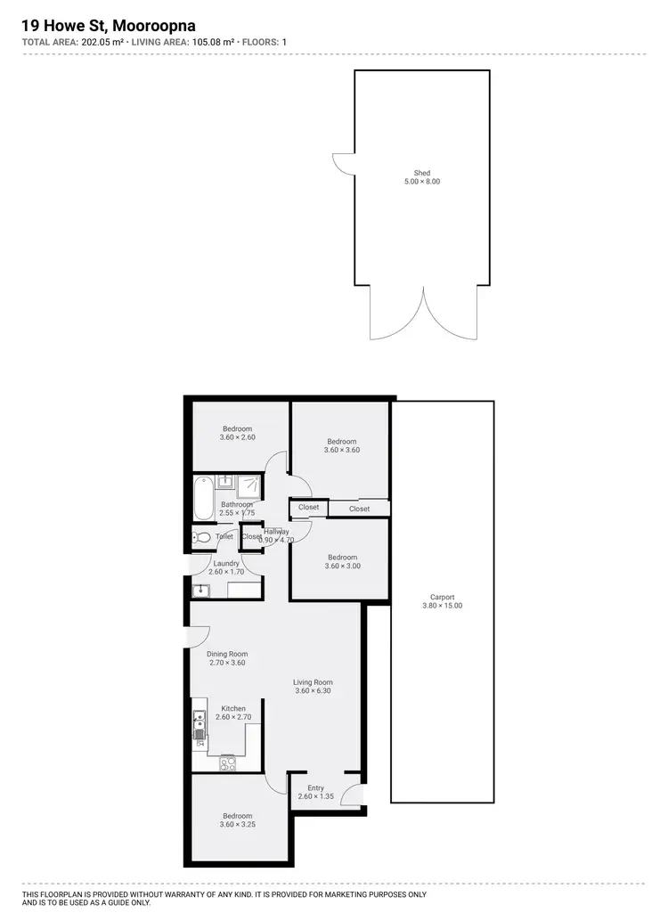 Floorplan of Homely house listing, 19 Howe Street, Mooroopna VIC 3629