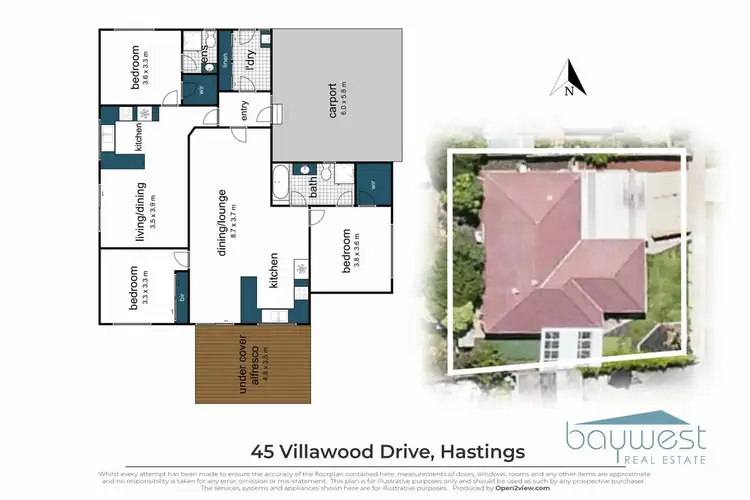 Floorplan of Homely house listing, 45 Villawood Drive, Hastings VIC 3915