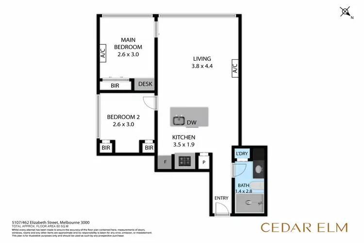 Floorplan of Homely apartment listing, 5107/462 Elizabeth Street, Melbourne VIC 3000