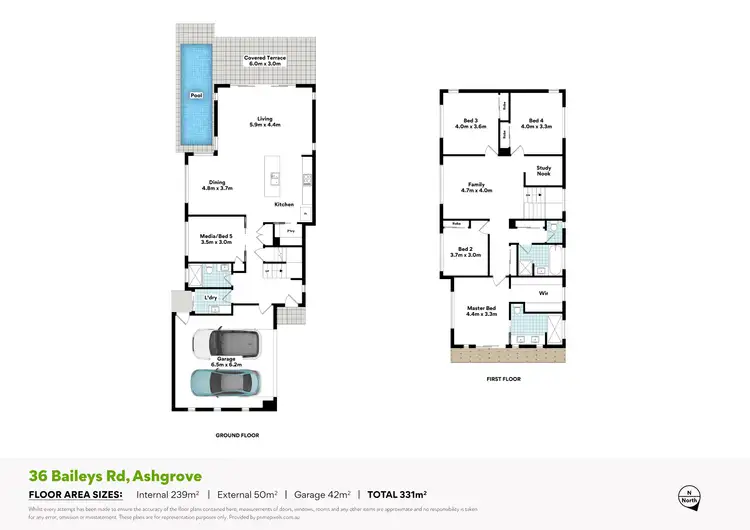 Floorplan of Homely house listing, 36 Baileys Road, Ashgrove QLD 4060