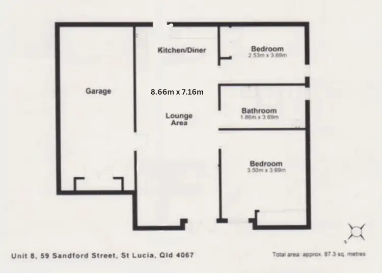 Floorplan of Homely unit listing, 8/59 Sandford Street, St Lucia QLD 4067