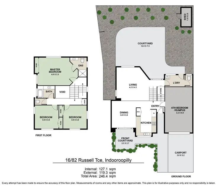 Floorplan of Homely townhouse listing, 16/82 Russell Terrace, Indooroopilly QLD 4068