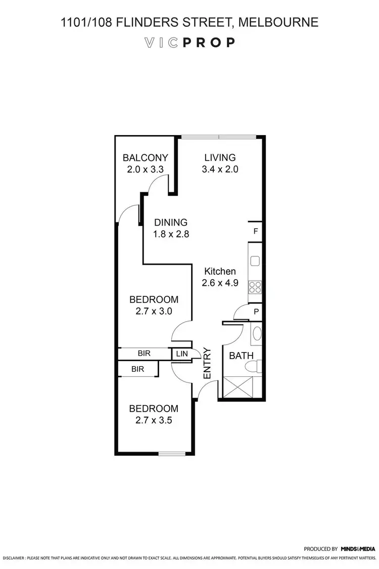 Floorplan of Homely apartment listing, 1101/108 Flinders Street, Melbourne VIC 3000
