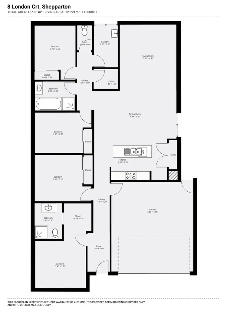 Floorplan of Homely house listing, 8 London Court, Shepparton VIC 3630
