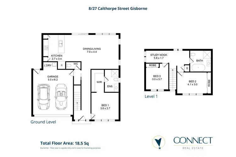Floorplan of Homely townhouse listing, 8/27 Calthorpe Street, Gisborne VIC 3437