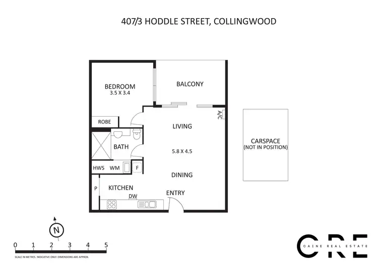 Floorplan of Homely apartment listing, 407/3 Hoddle Street, Collingwood VIC 3066