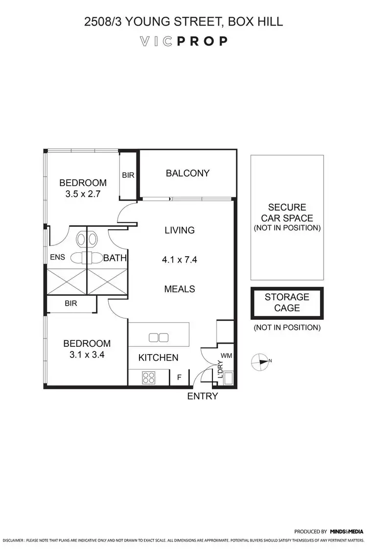 Floorplan of Homely apartment listing, 2508/3 Young Street, Box Hill VIC 3128