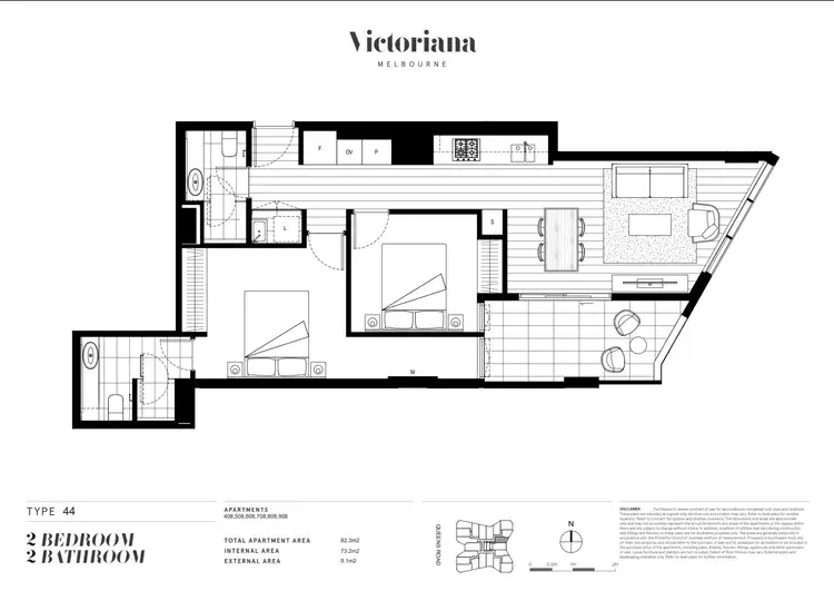 Floorplan of Homely apartment listing, 510/20 Queens Road, Melbourne VIC 3004
