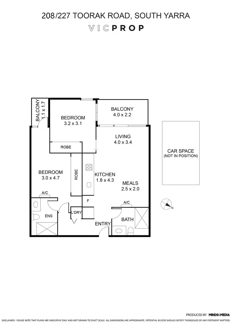 Floorplan of Homely apartment listing, 208/227 Toorak Road, South Yarra VIC 3141