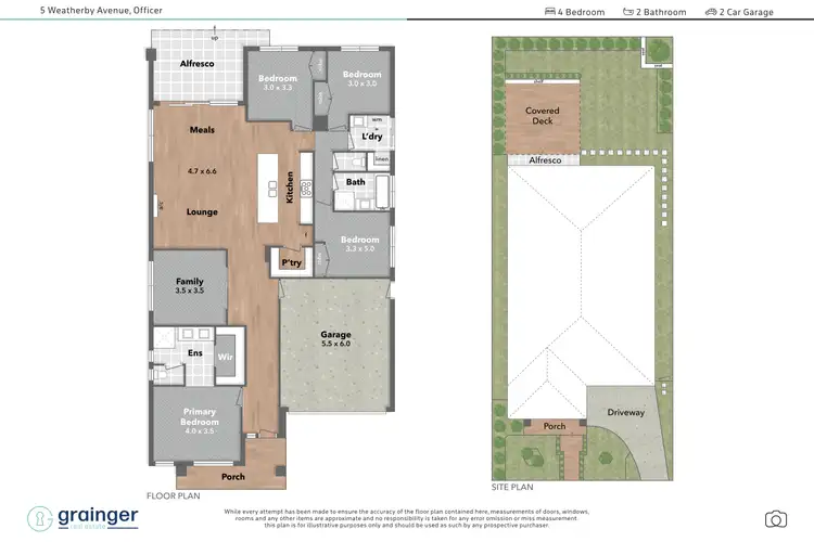Floorplan of Homely house listing, 5 Weatherby Avenue, Officer VIC 3809