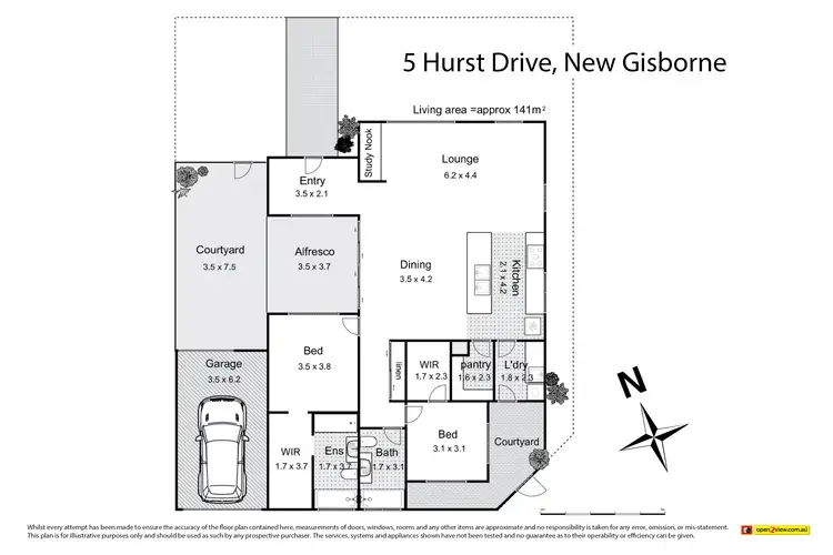 Floorplan of Homely house listing, 5 Hurst Drive, New Gisborne VIC 3438
