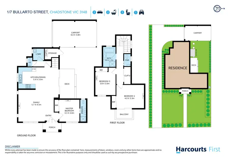 Floorplan of Homely townhouse listing, 1/7 Bullarto Street, Chadstone VIC 3148