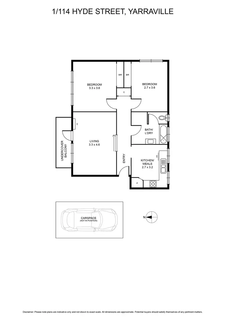 Floorplan of Homely apartment listing, 1/114 Hyde Street, Yarraville VIC 3013