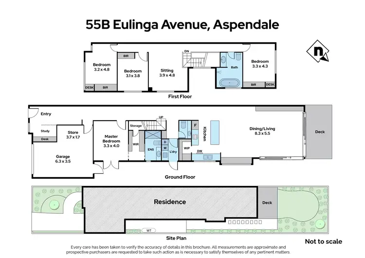 Floorplan of Homely townhouse listing, 55B Eulinga Avenue, Aspendale VIC 3195