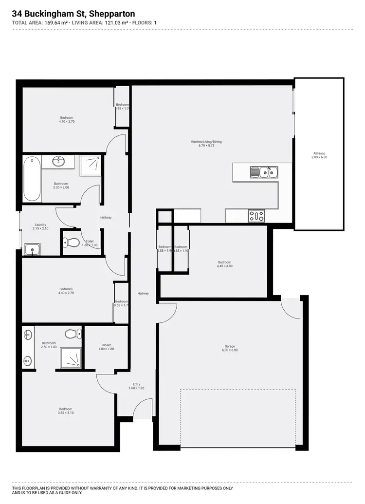 Floorplan of Homely house listing, 34 Buckingham Street, Shepparton VIC 3630