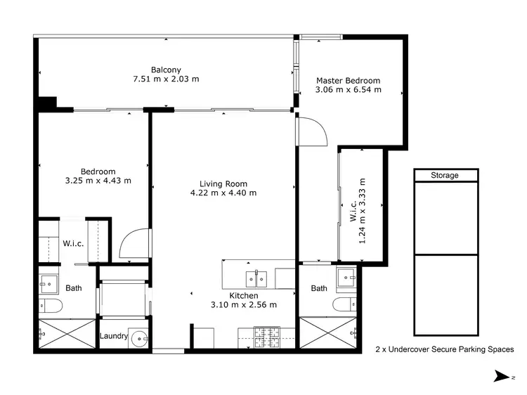 Floorplan of Homely apartment listing, 208/72 Galileo Gateway, Bundoora VIC 3083