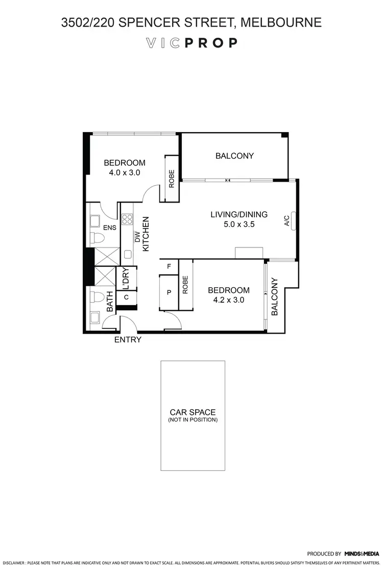 Floorplan of Homely apartment listing, 3502/220 Spencer Street, Melbourne VIC 3000