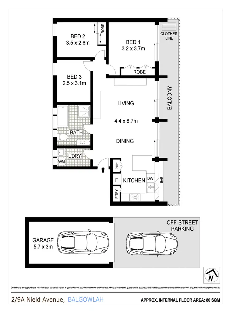 Floorplan of Homely semi-detached listing, 2/9A Nield Avenue, Balgowlah NSW 2093