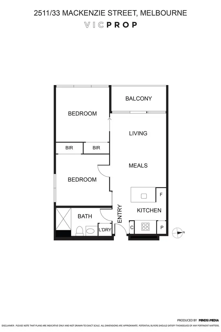 Floorplan of Homely apartment listing, 2511/33 Mackenzie Street, Melbourne VIC 3000