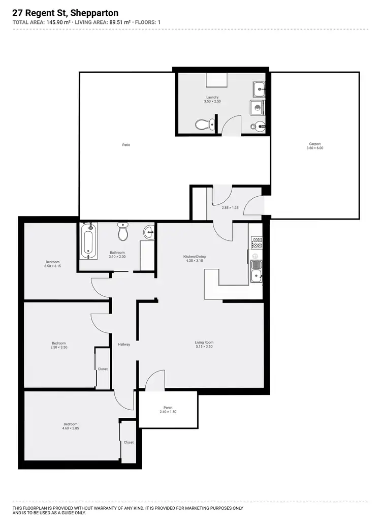 Floorplan of Homely house listing, 27 Regent Street, Shepparton VIC 3630